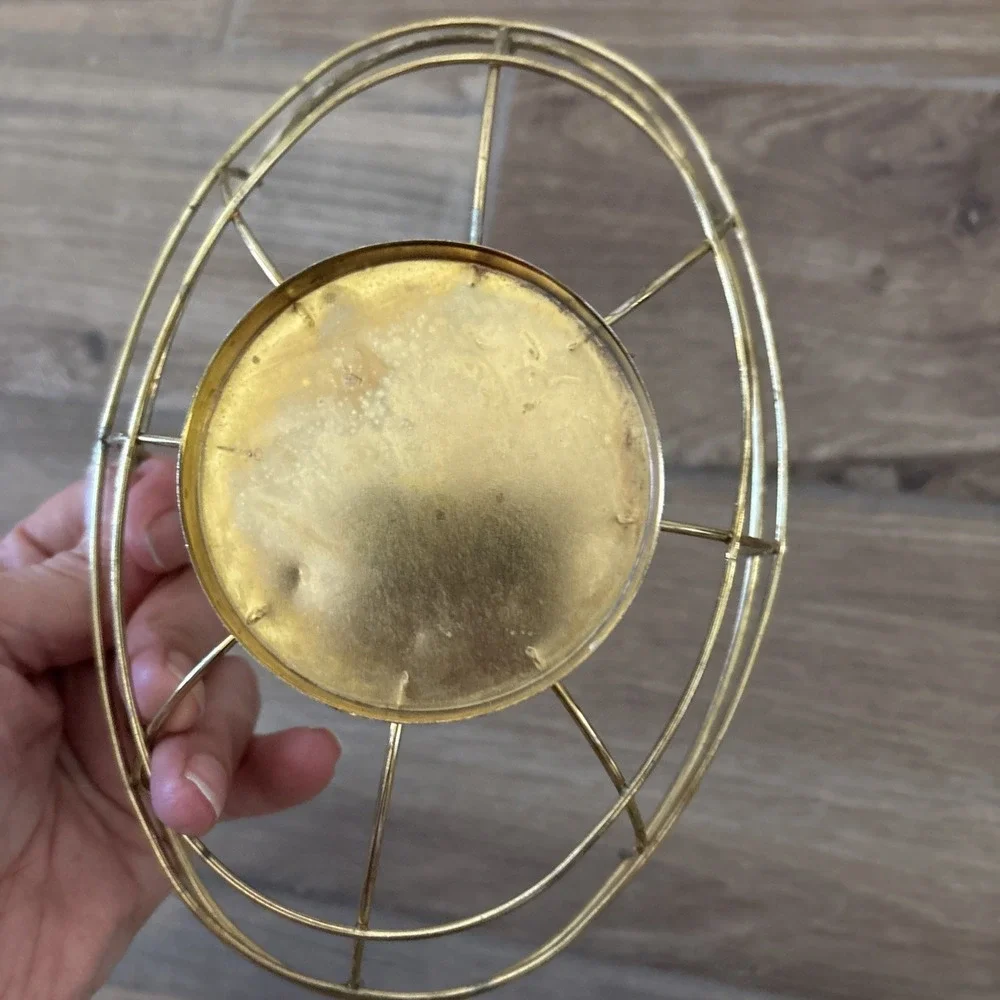 Vintage‎ Gold Tone Basket Brass Colored 8